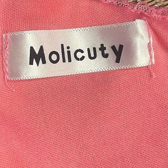 Molicuty Pink Sequin/Shiimmery One Shoulder Body Con Dress - Picture 10 of 11